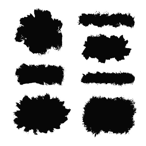 istock Grunge brush strokes set isolated on white background. Place for text or logo. Border artistic shape, paintbrush elements. Texture overlays. Vector illustration 1370068467