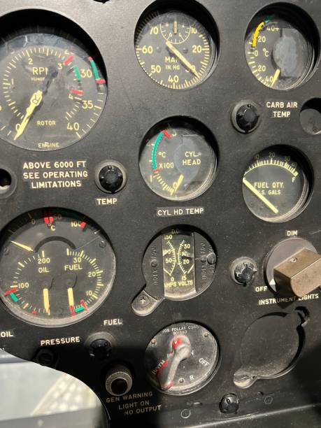 hélicoptère de l’armée - helicopter cockpit airplane speedometer photos et images de collection