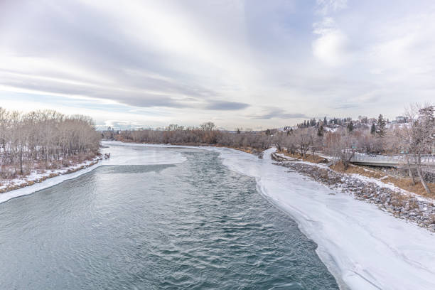 istock ice covered bow rive in Calgary Alberta in winter 1370072053