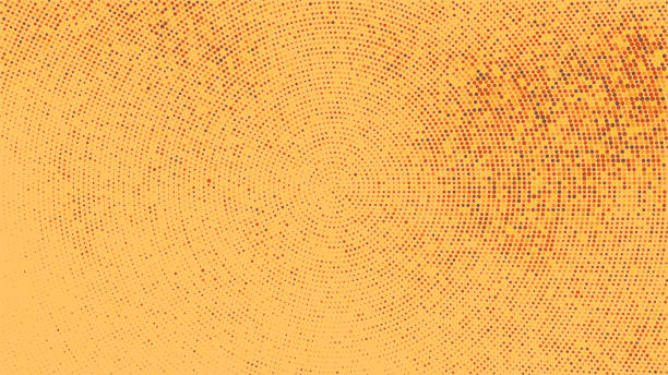 ilustrações de stock, clip art, desenhos animados e ícones de sand color halftone dotted background - circle digital composite abstract pattern