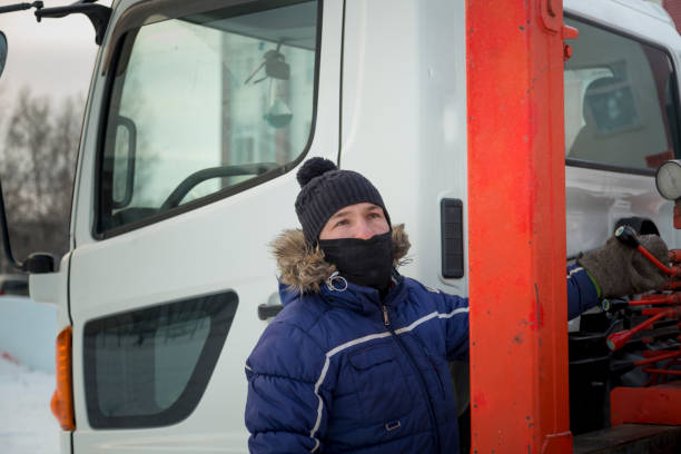 istock Portrait of a hydraulic crane operating worker 1370078968