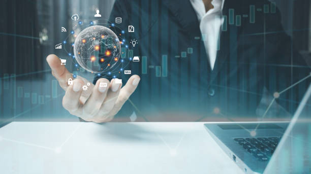 istock Businessmen use Internet connection technology and digital marketing. 1370088527