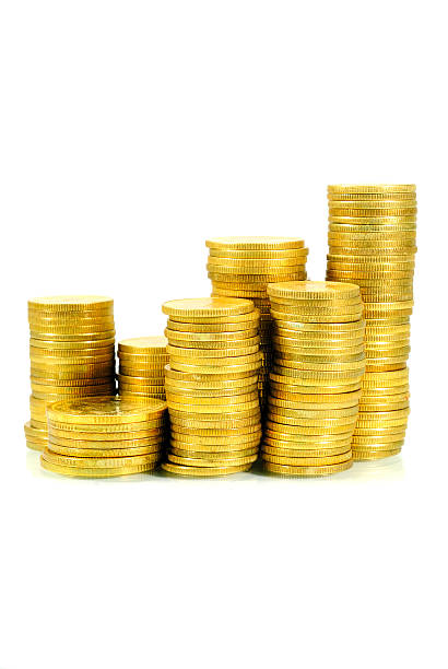 istock Gold towers isolated on white 137009132