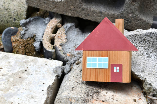 House object on debris, house in disaster images
