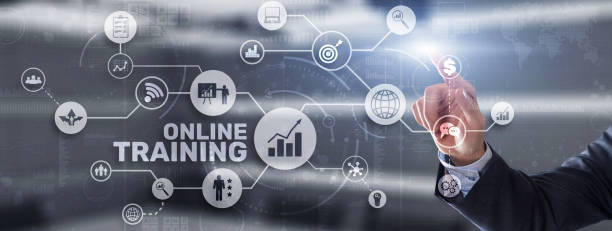 istock Online Training concept. Business Hand pressing OT inscription 1370094573