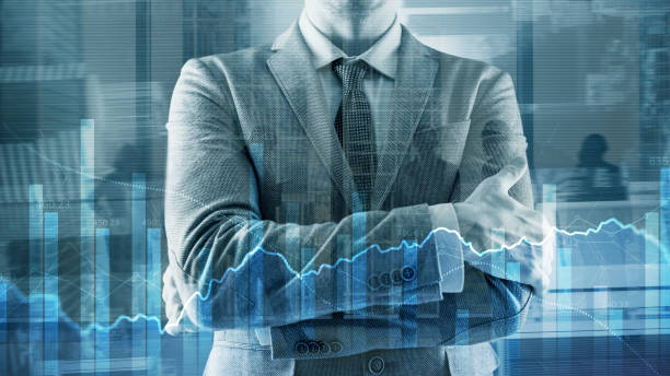 istock Universal financial background in blue for your presentation or website 1370094628