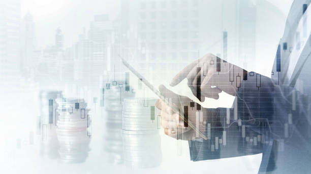 istock Analysis concept. Financial graph on city scape background double exposure 1370094637