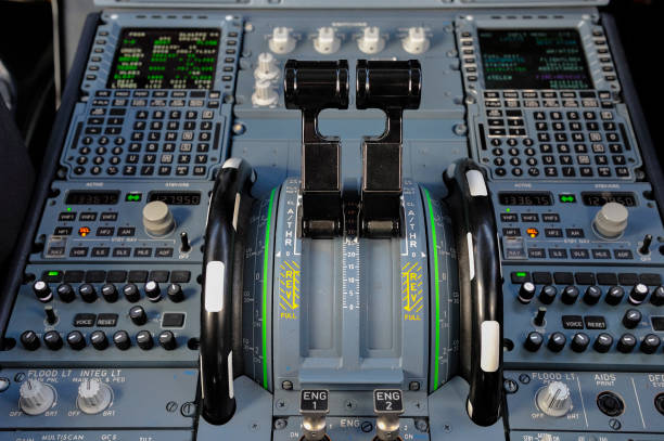 Cockpit Detail Airbus A320 Thrust levers 