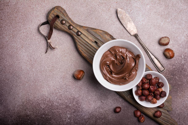 istock Delicious chocolate cream or brown nut butter, paste as ingredient 1370098703