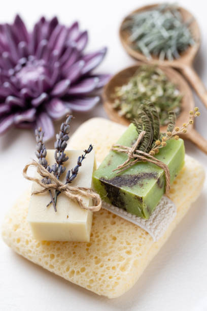 istock Handmade natural soap with herbal. 1370102679