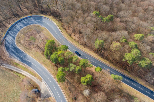 istock Curvy road in the Taunus / Germany 1370102699