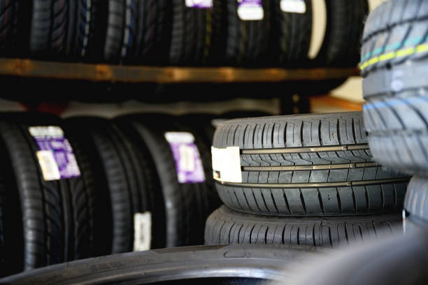 istock Car tires in warehouse 1370105955