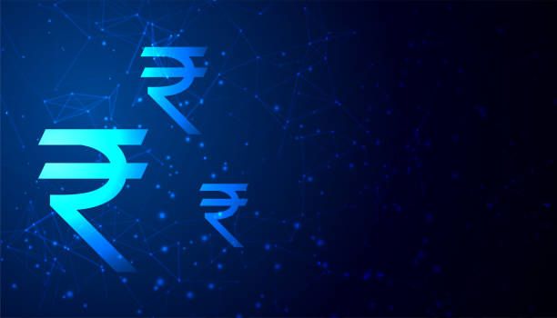 digital rupee concept background with rupee symbol digital rupee concept background with rupee symbol rupee symbol stock illustrations