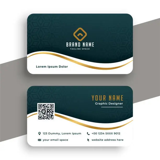 Vector illustration of elegant premium golden business card template