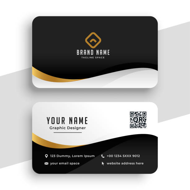 golden wave business card design golden wave business card design business cards templates stock illustrations