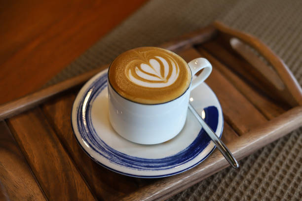 istock Latte coffee with heart shape latte art 1370122208