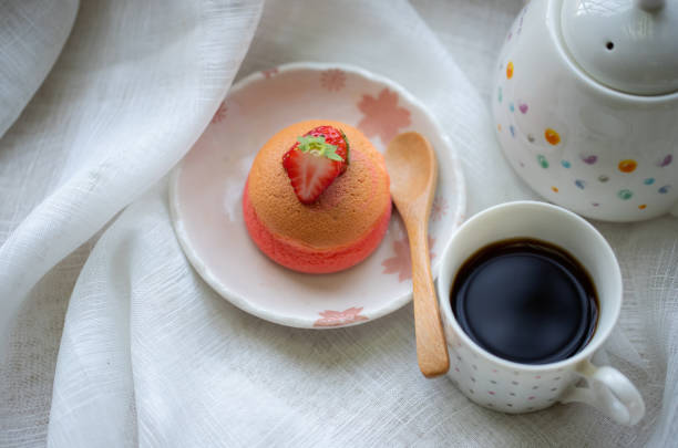 Afternoon tea and  Mini Japanese Cheese Cake Strawberries.