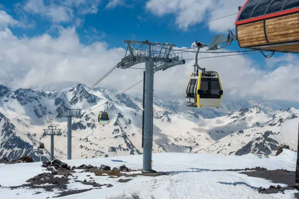 Cable car over ski valley