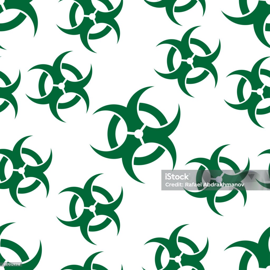 Biohazard Pattern Quarantine Biohazard Vector Sign Seamless Pattern On A White Backgorund ...
