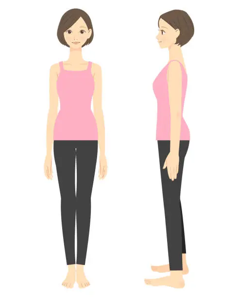 Vector illustration of Woman with correct posture illustration