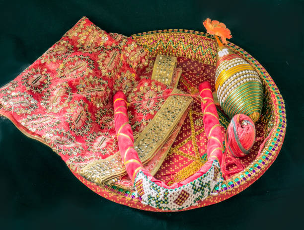 istock Beautifully decorated Hindu wedding coconut Studio shot 1370136974