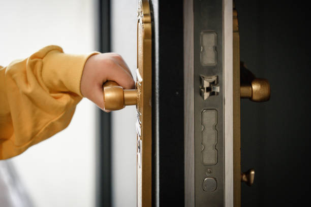 istock The child’s hand opened a door 1370138412