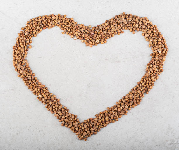 istock Buckwheat, poured in a mold on a beautiful gray background 1370143968