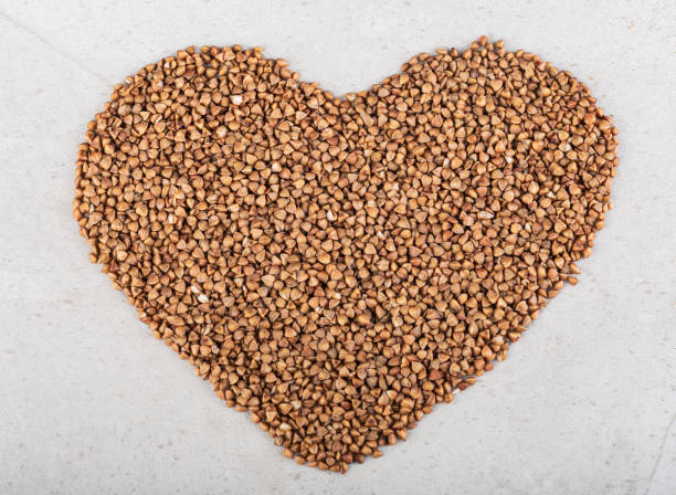 istock Buckwheat, poured in a mold on a beautiful gray background 1370143969