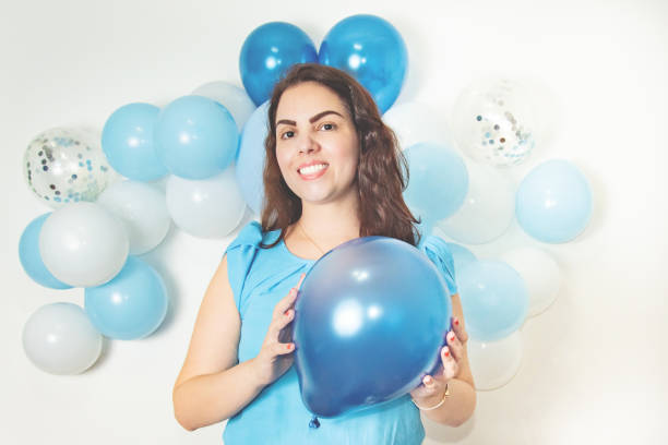 Blue colored ballon flying on the pins symbolizing volatile bar graph.(3d render)