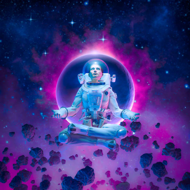istock Cosmic harmony meditating female astronaut 1370150799
