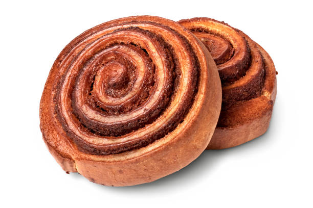 traditional round cinnamon baked roll - pastry danish pastry bread pastry crust imagens e fotografias de stock