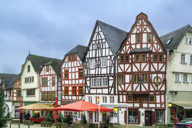 Street  with half-timbered houses in Limburg old town, Germany