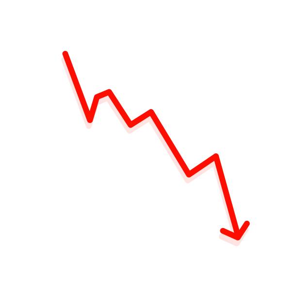 istock a red graph that goes down symbolizes loss, bad, inflation, and more 1370153347
