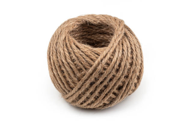 istock Coil of rope closeup on white background isolated 1370155340