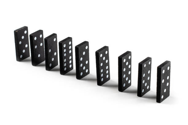 istock Domino tiles on white background. Board game 1370155592