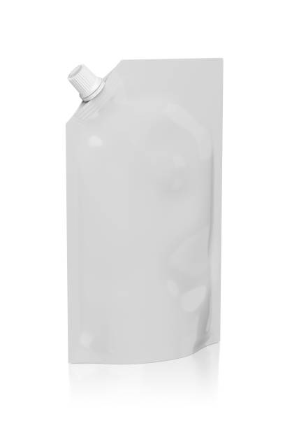 istock White pouch stand up bag with a corner lid isolated on white. 3d rendering. 1370157815