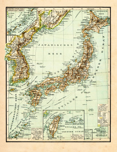 istock Antique map of Japan 1898 1370158186