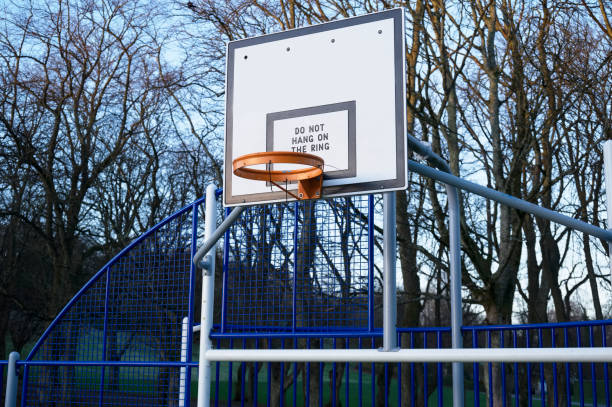 Basketball court outdoors in public play park