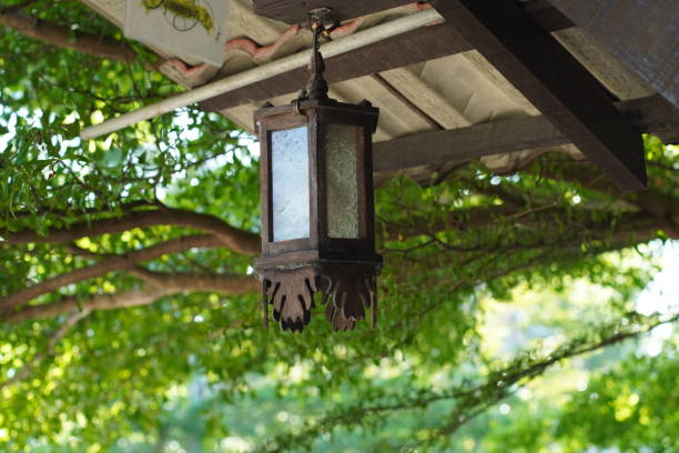 istock Teak wood lamp 1370164560