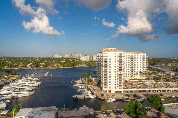 istock Fort Lauderdale Marina From Above with yachts 1370167883