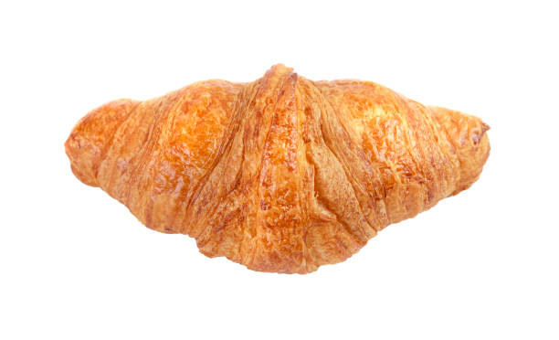 istock One french croissant isolated on white background. 1370171070