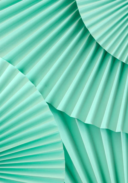 istock Template with textured paper fans. Minimalism. 1370171334