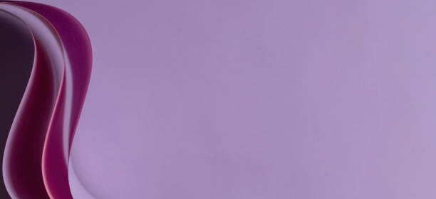 istock Abstract colored paper geometry composition monochrome background in purple color with curved lines and shapes 1370172580