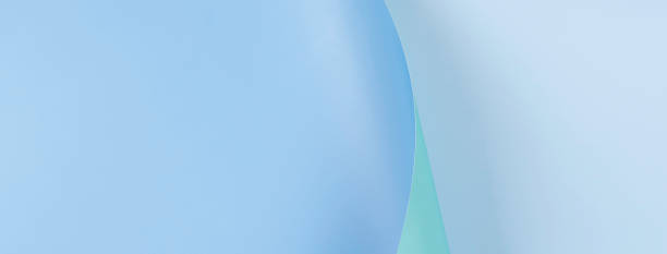 istock Abstract geometry composition banner background in pastel blue, and green colors with geometric shapes and curved wave lines. Top view, copy space 1370172645
