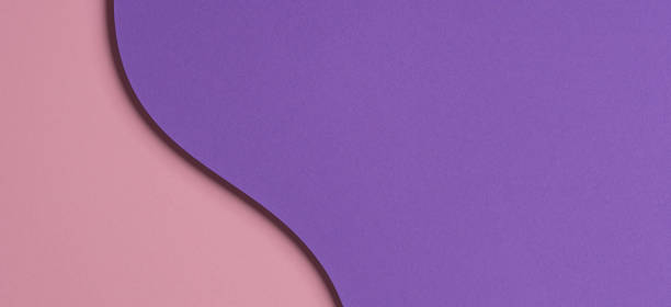 istock Creative abstract pastel pink and purple color geometric shape paper composition banner background, top view 1370172676