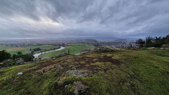 View of River Firth and Stirling from nearby hilltop