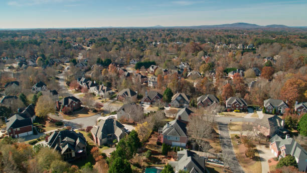 istock Suburban Homes in Georgia in Fall - Aerial 1370183909