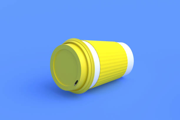 istock Disposable paper coffee cup with lid and sleeve. 3d render 1370184230