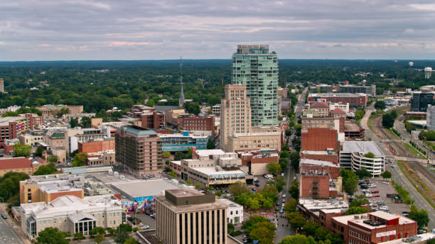 istock Durham, North Carolina - Aerial View 1370185293