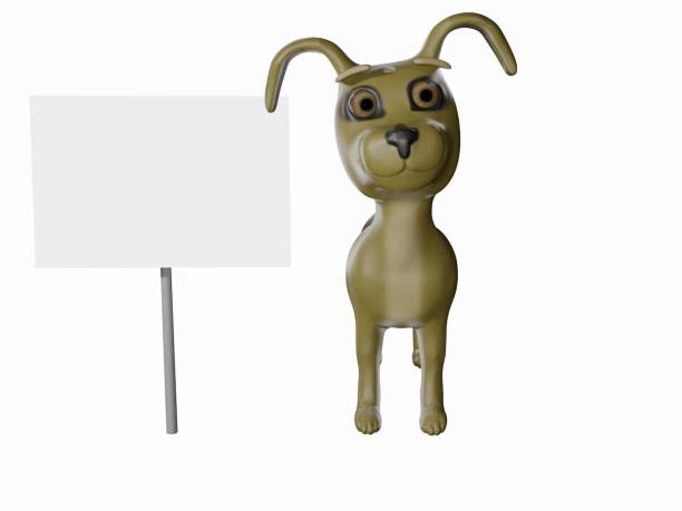 Cute happy labrador dog isolated 3d render